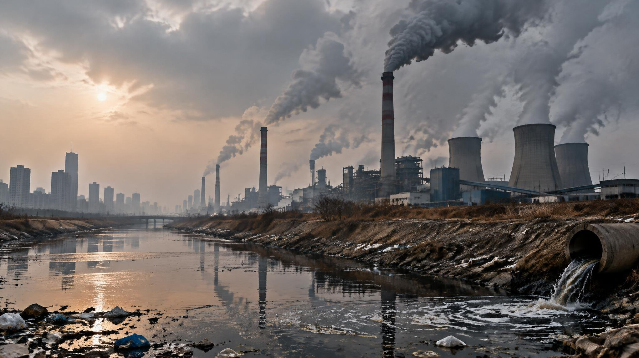 polluted industrial site